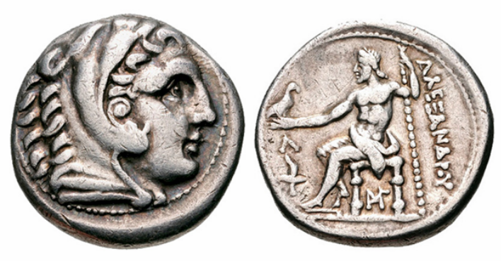 moeda bíblica - dracma grego de alexandre