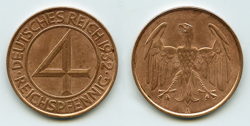 4 Reichspfennige de 1932 