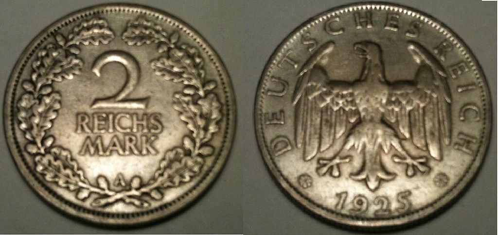2 Reichsmark - Moeda da Alemanha de 1925