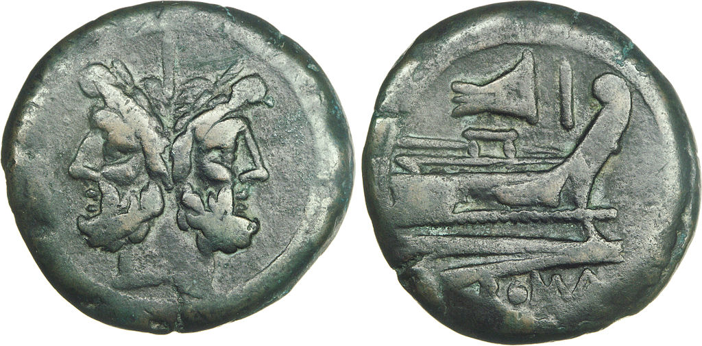 As: moeda romana antiga de Janus