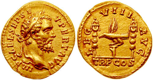 Moeda romana: Aureus de Septimus Severus