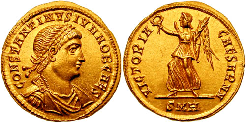 Moeda da deusa da Vitória - Constantino II