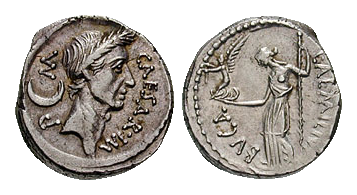 O político romano Júlio César foi a primeira pessoa do mundo a ter seu rosto representado numa moeda!