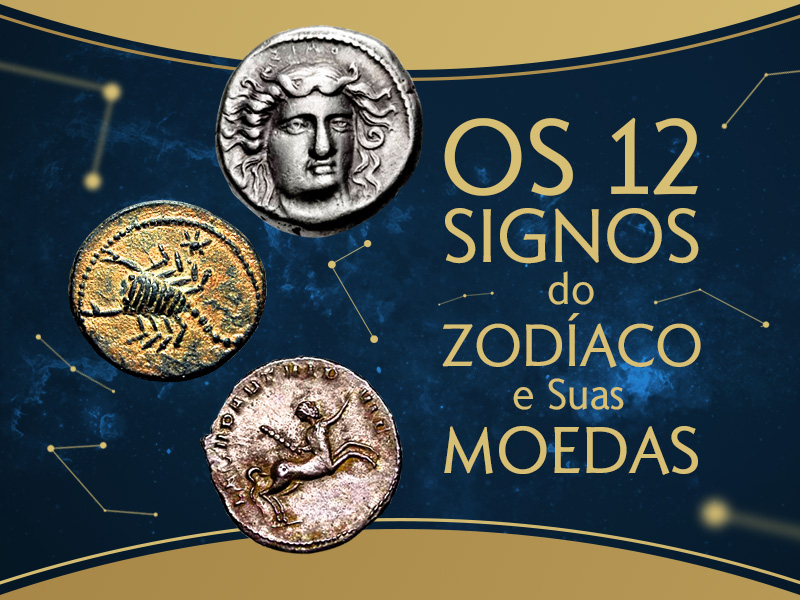 Conheça a história dos 12 signos do zodíaco e suas representações nas moedas antigas.
