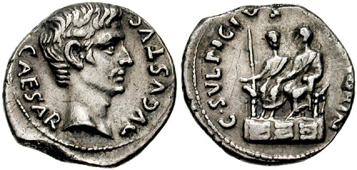 Veja denário romano que traz o general Agripa ao lado do imperador Augusto!