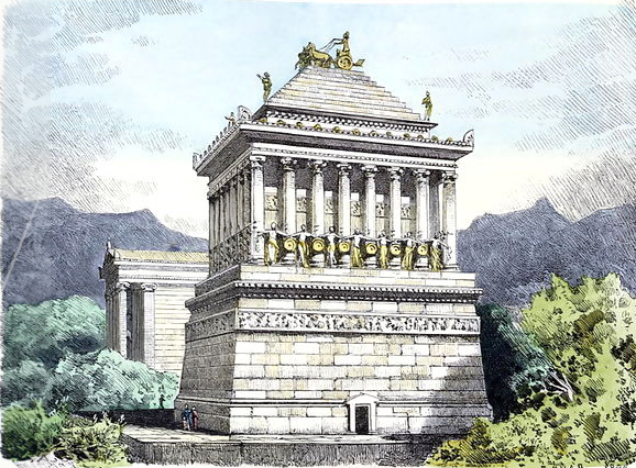 Pintura do mausoléu de Halicarnasso.