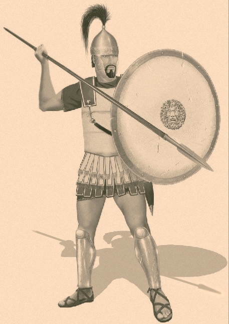 Ilustração de soldado de infantaria de Cartago.