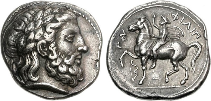 Tetradracma da Macedônia antiga de Filipe II.