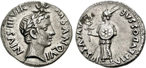 Moeda dos jogos seculares realizados pelo imperador romano Augusto.