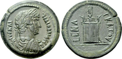Moeda do imperador Adriano cunhada em Alexandria do o farol.