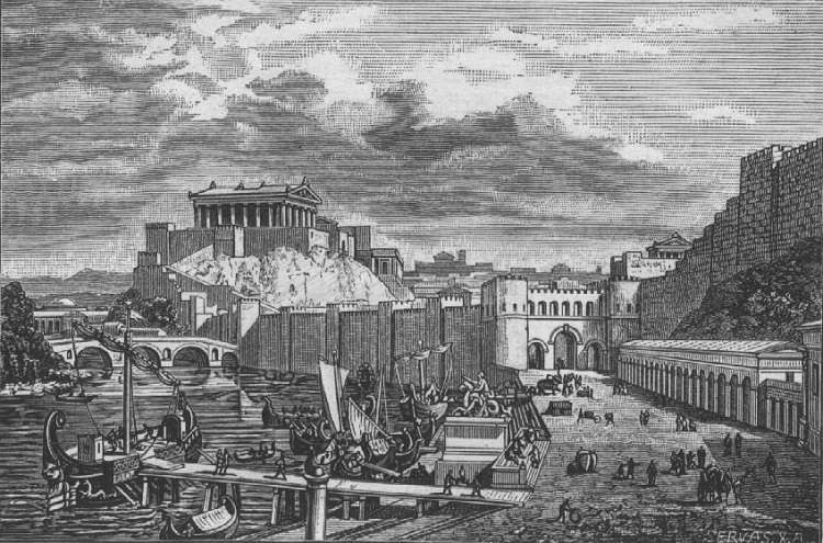 Gravura do Templo de Júpiter Capitolino, na Roma Antiga.