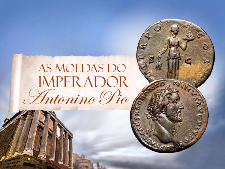 Confira as moedas antigas do imperador Antonino Pio.