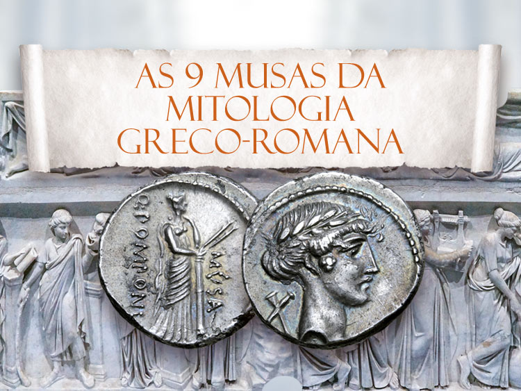 Conheça as moedas romanas das 9 musas da mitologia grega.