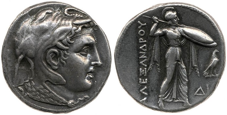 Moeda de prata de Ptolomeu I cunhada em Alexandria.
