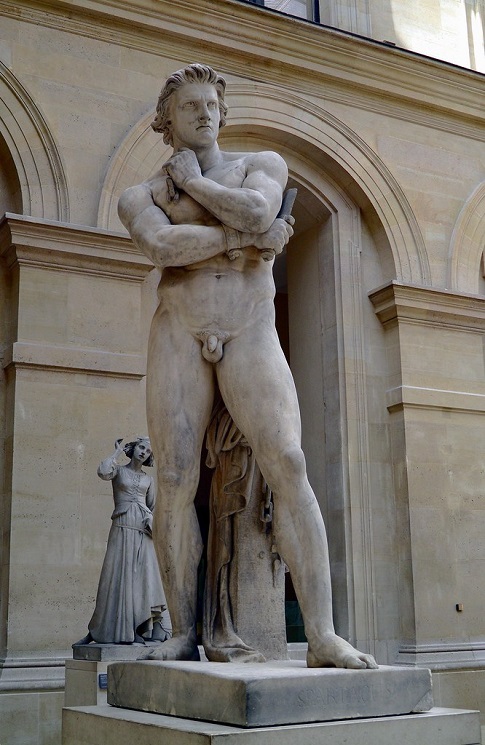 Estátua de mármore do gladiador trácio Espártaco.