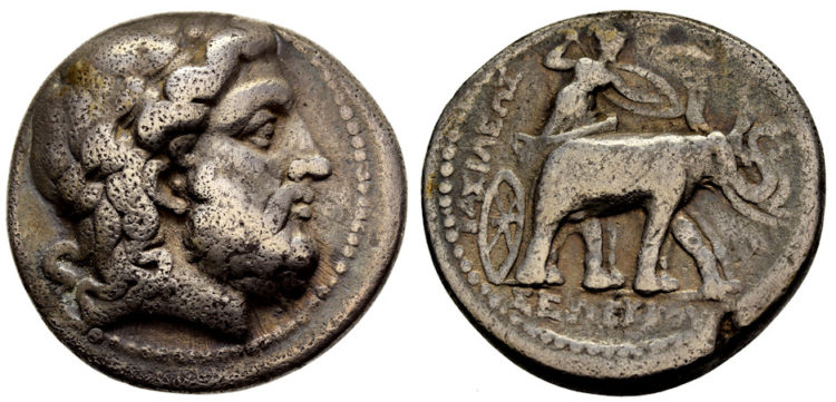 Tetradracma do primeiro rei do império Selêucida, Seleuco I Nicátor.