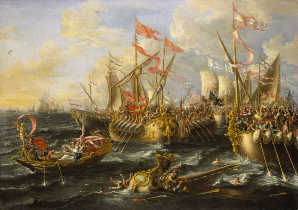 Pintura que retrata a Batalha de Ácio.