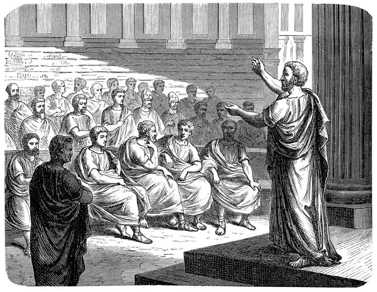 A eclésia era uma assembleia da democracia ateniense.