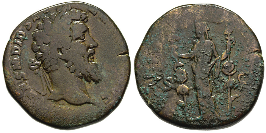 Sestércio do imperador Didio Juliano que mostra a águia símbolo do soldado romano.