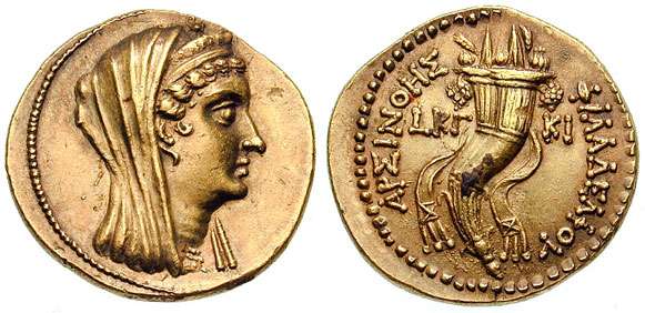 Grande moeda de ouro da dinastia Ptolemaica.