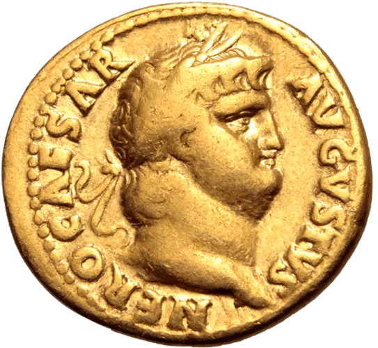 Fabuloso Aureus do Imperador Romano Nero -7,12gms, 19mm