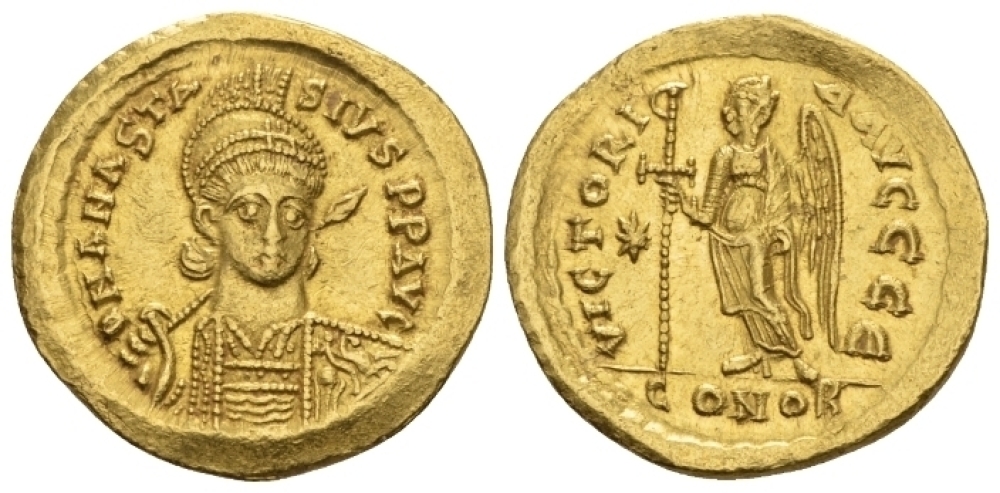Solidus de ouro bizantino.