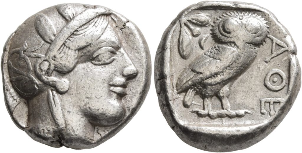 Tetradracma da Coruja de Atenas.