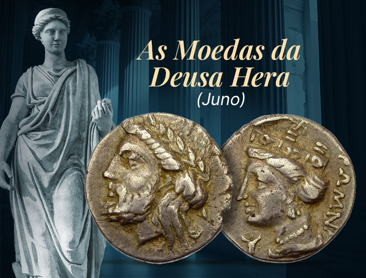 A deusa Hera nas moedas antigas.
