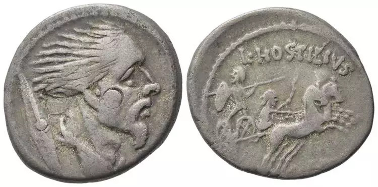 Denário de prata do período imperatorial romano do inimigo de Júlio César, Vircengetorix.