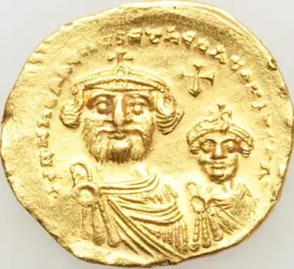 Heráclio imperador bizantino anverso